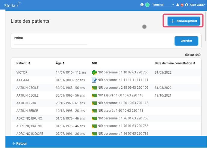 Liste patient